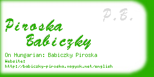 piroska babiczky business card